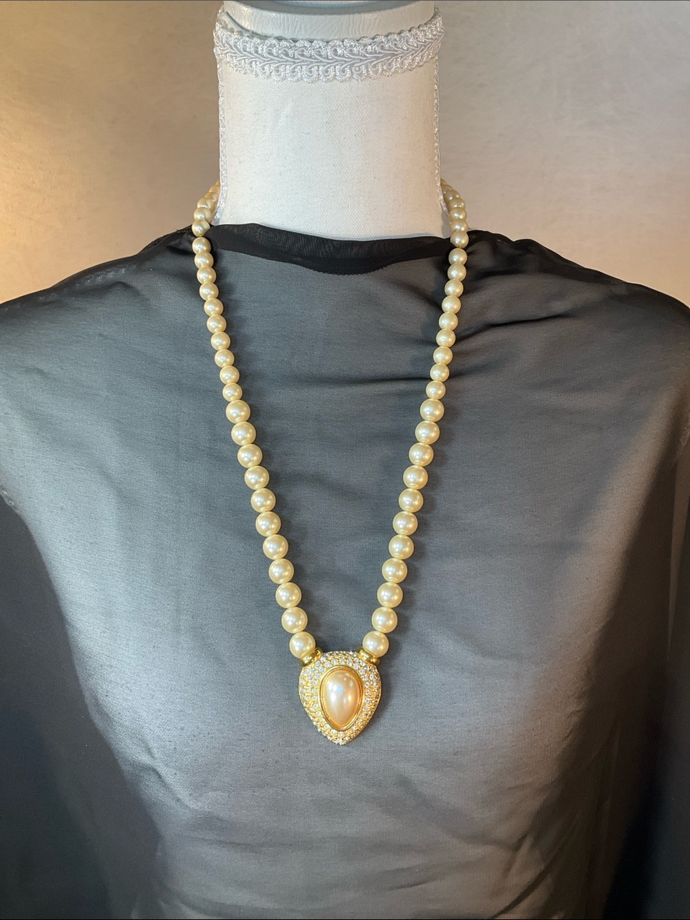 Napier Pearl Necklace with Heart Pendant
